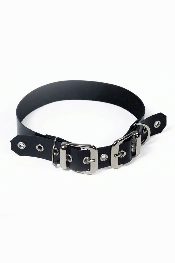 Dominatrix Double Buckle Choker