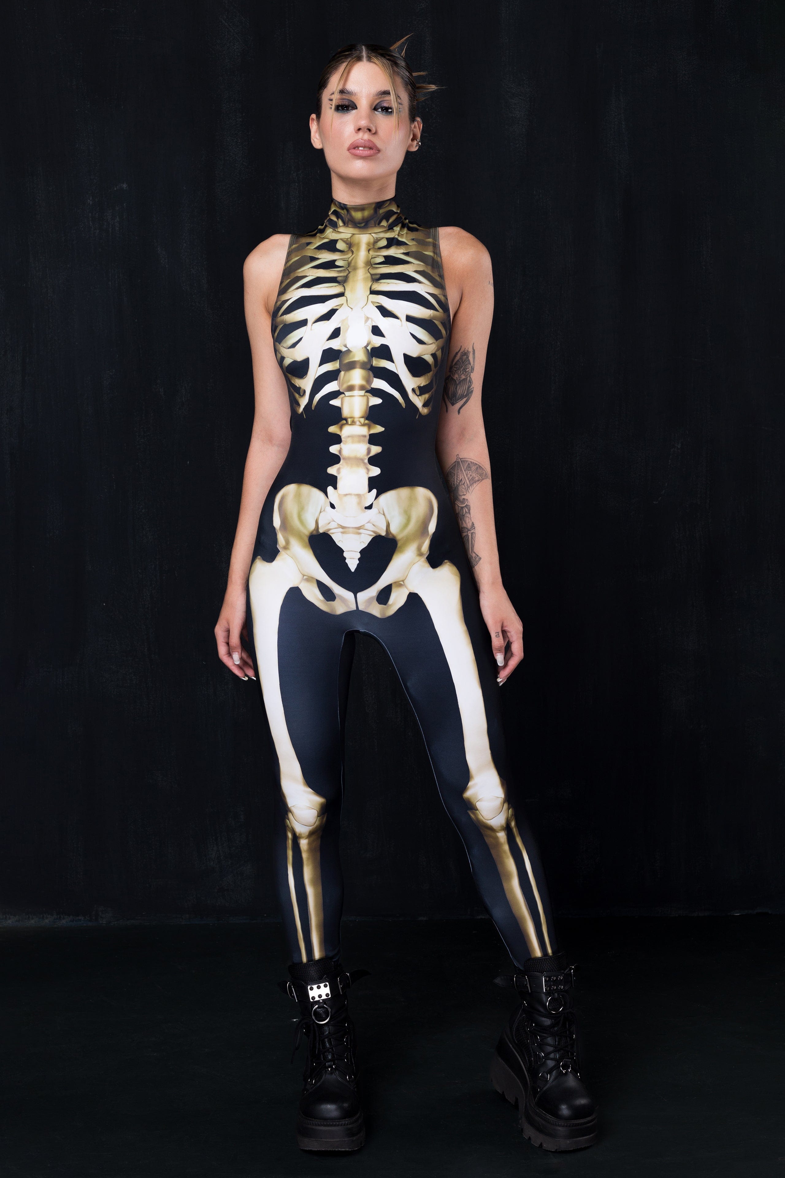 Graveyard Skeleton Sleeveless Costume - BADINKA