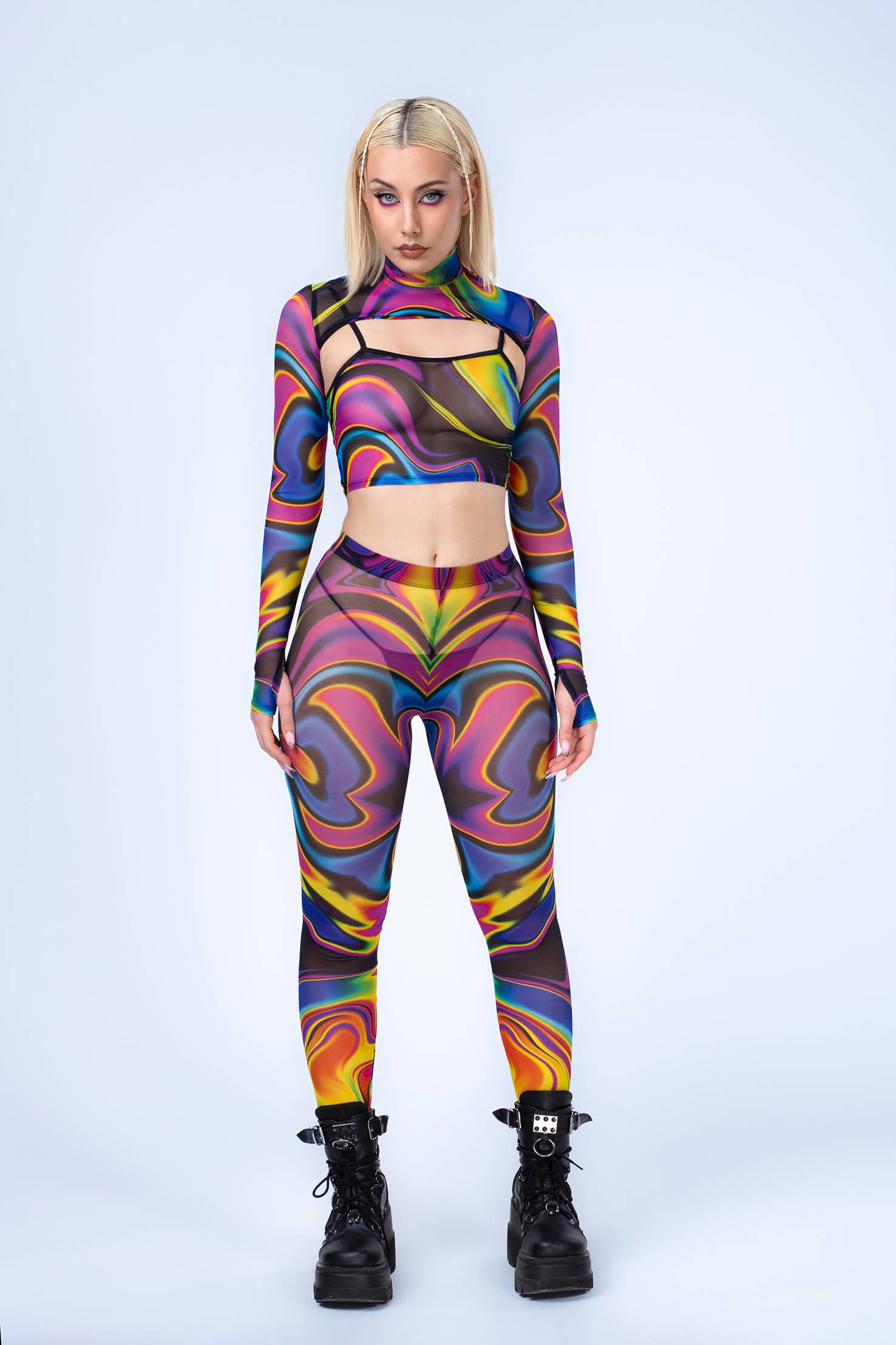 Space Fuel Mesh Leggings - BADINKA