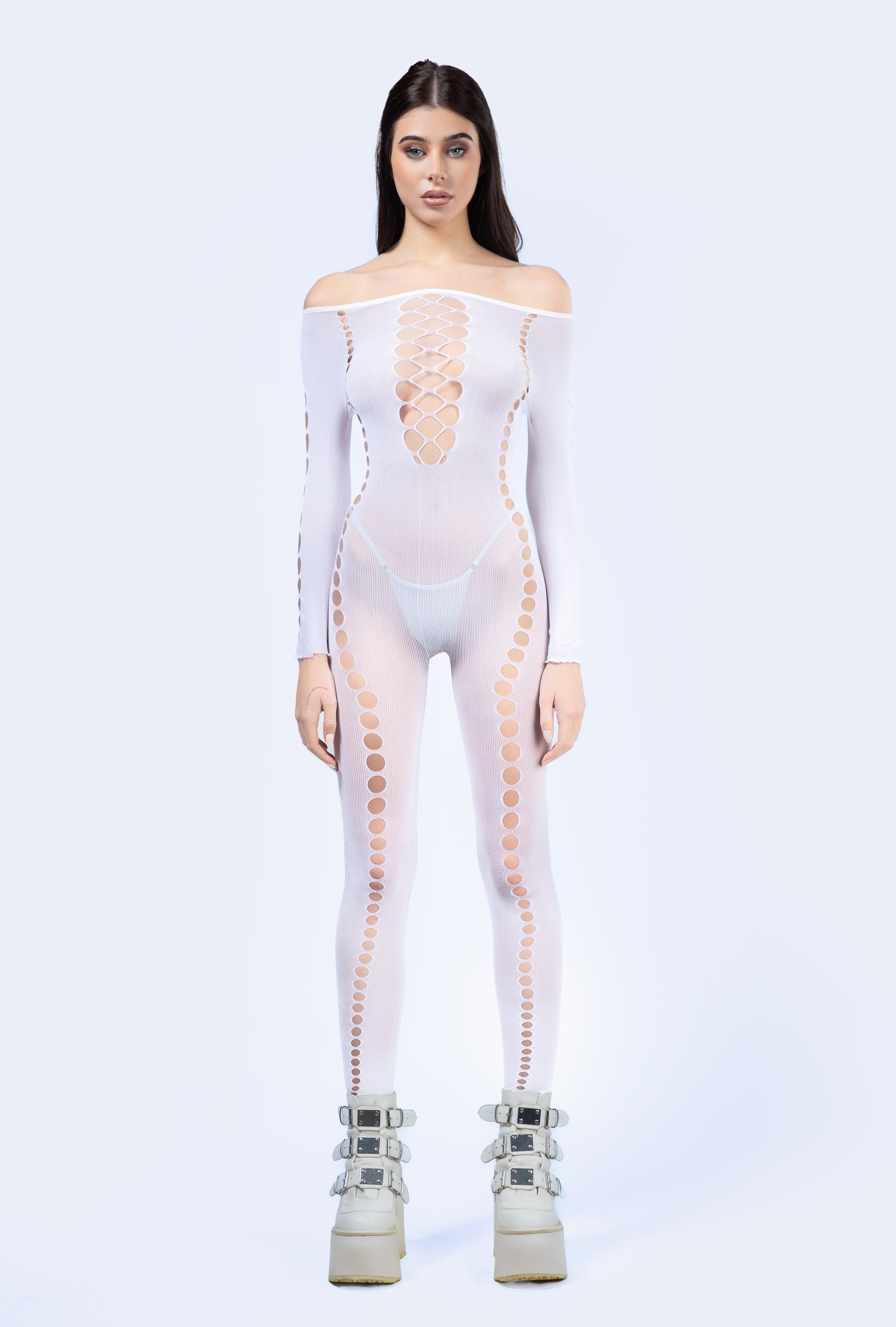 BADINKA Light Play Hosiery Cutout Catsuit Rave