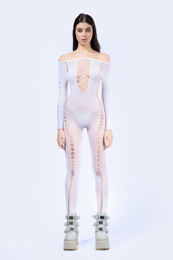 Light Play Hosiery Cutout Catsuit