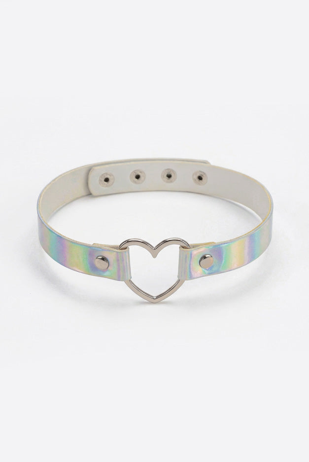 BADINKA Heartbreaker Silver Holo Choker Rave