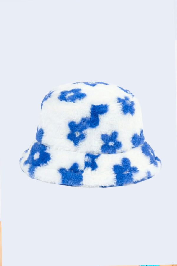 Baby Bloom Blue Furry Bucket Hat