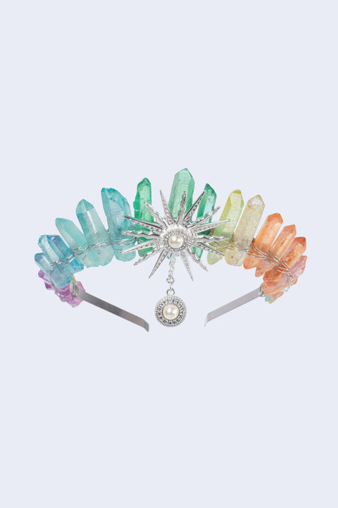Regal Rainbow Natural Stone Crown