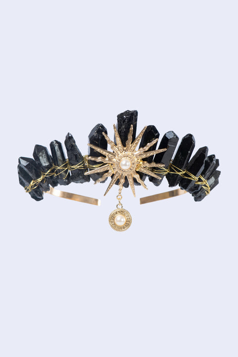 Regal Black Natural Stone Crown