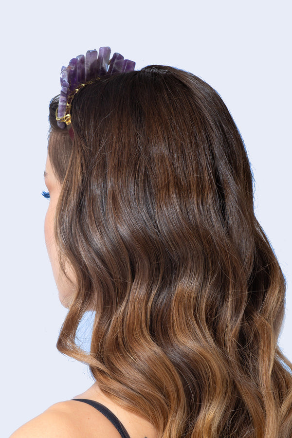 Regal Amethyst Natural Stone Crown