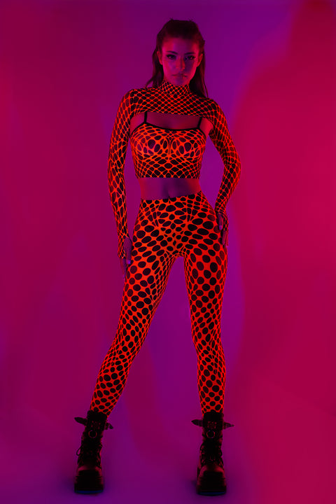 To The Point Mesh 2 Piece Shrug Top