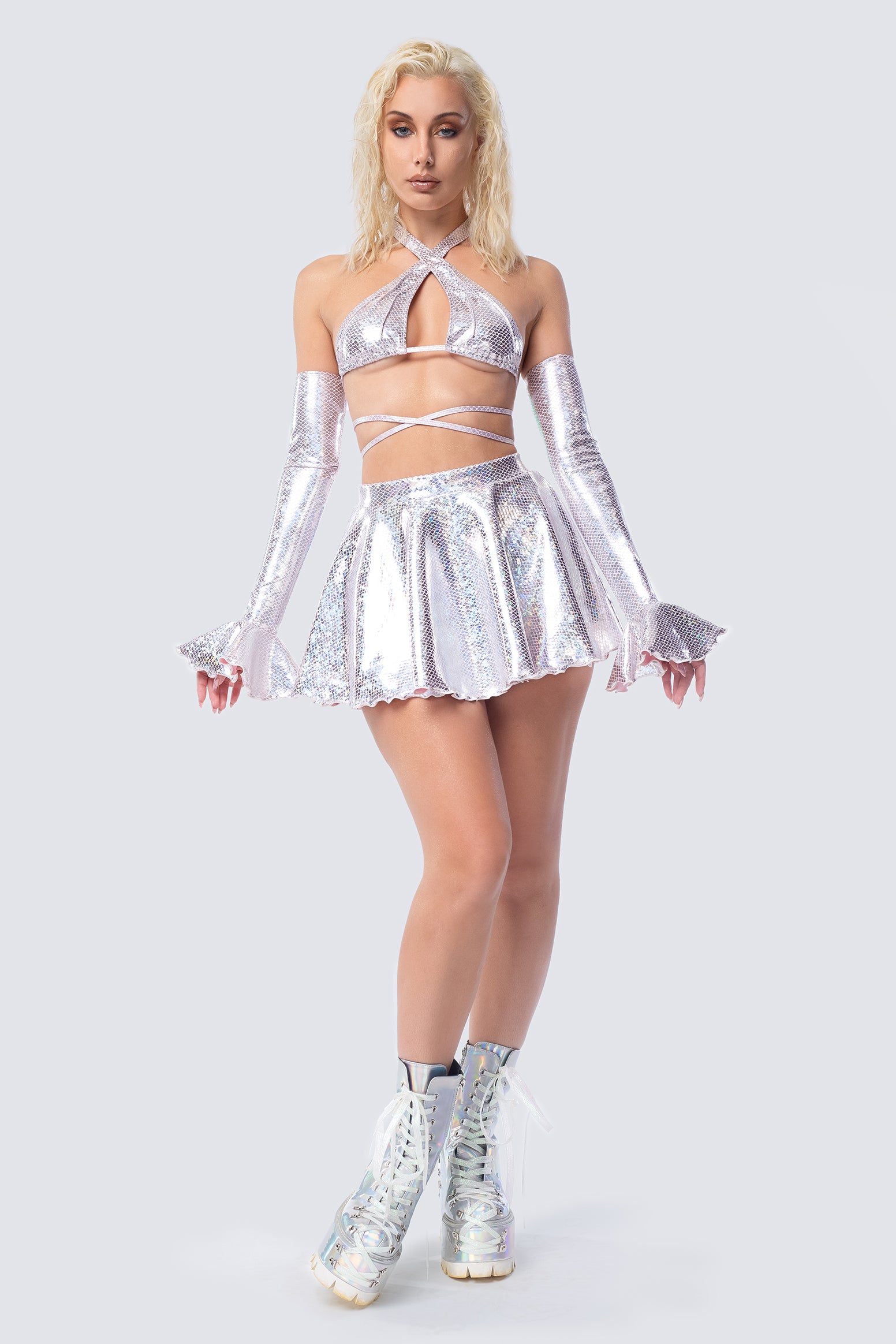 BADINKA Shimmer Siren Halter Bikini Top Halloween