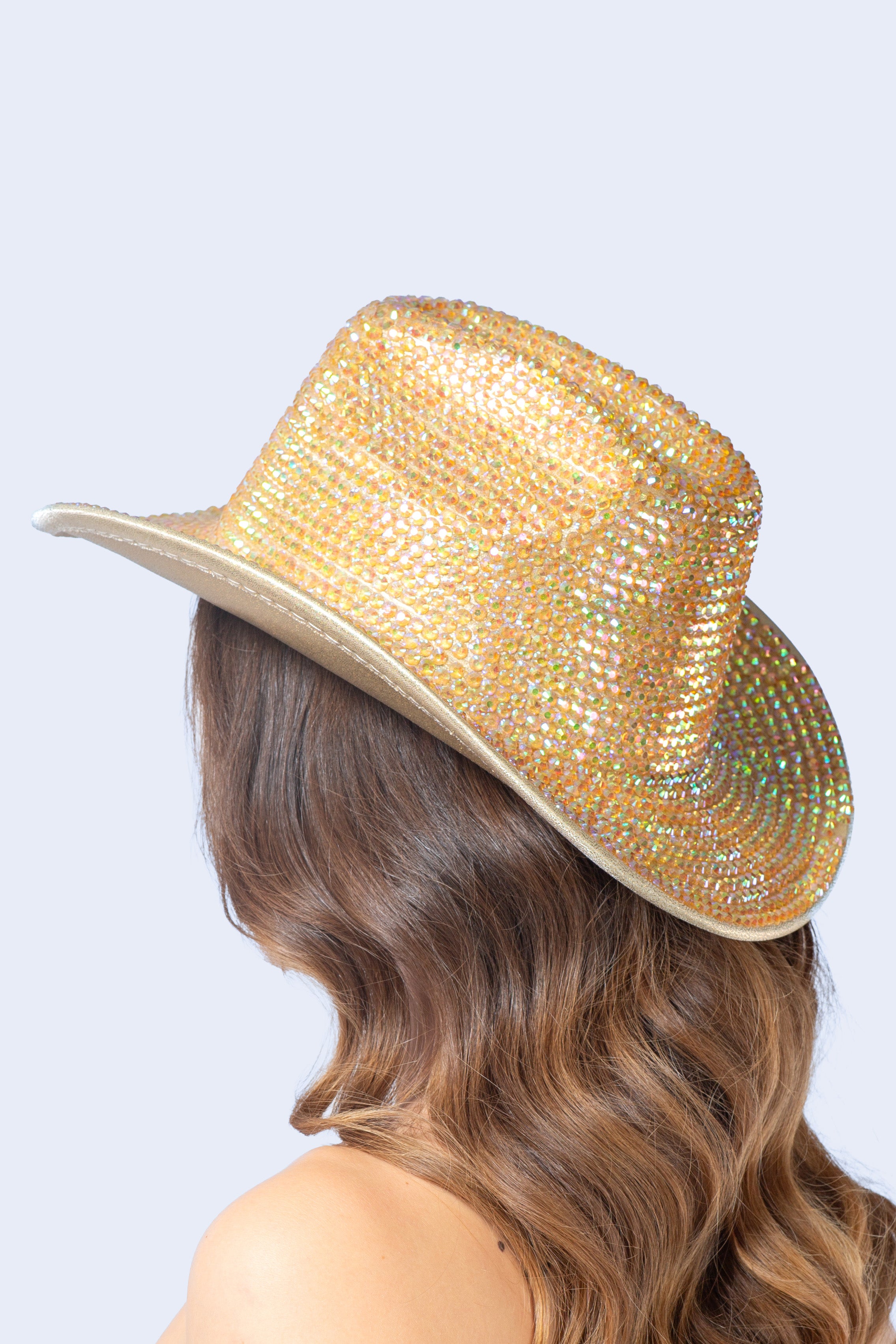 BADINKA Howdy Gold Bedazzeled Cowboy Hat Halloween