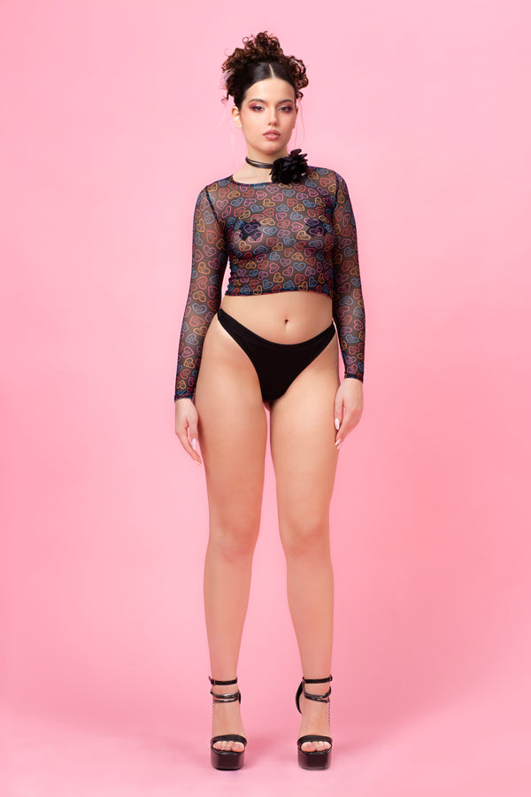 Rainbow Crush Mesh Top