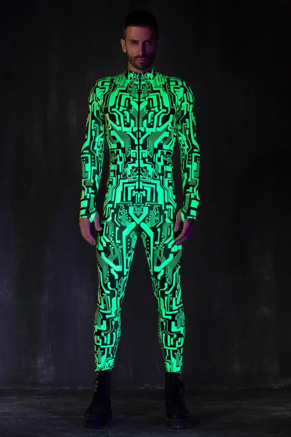 Circuit Flow Green Male Costume