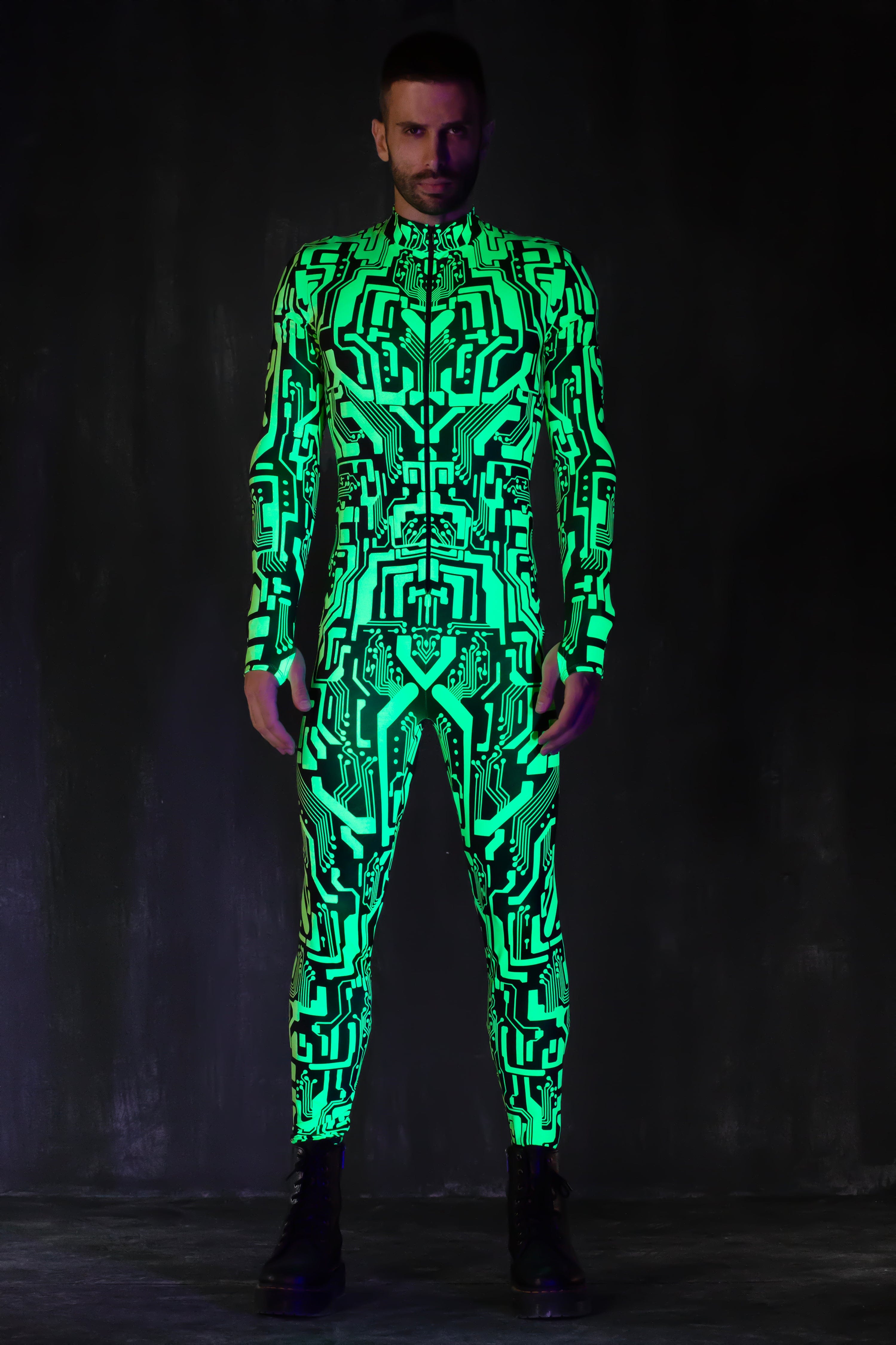 Circuit Flow Green Male Costume