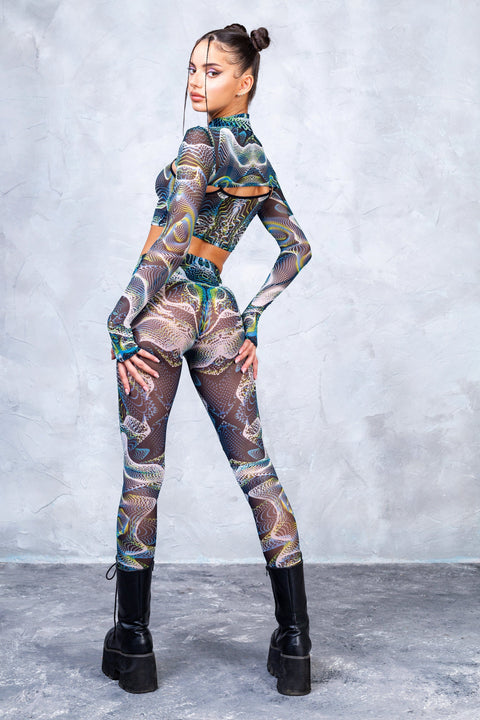 Vapor Trance Mesh 2 Piece Shrug Set