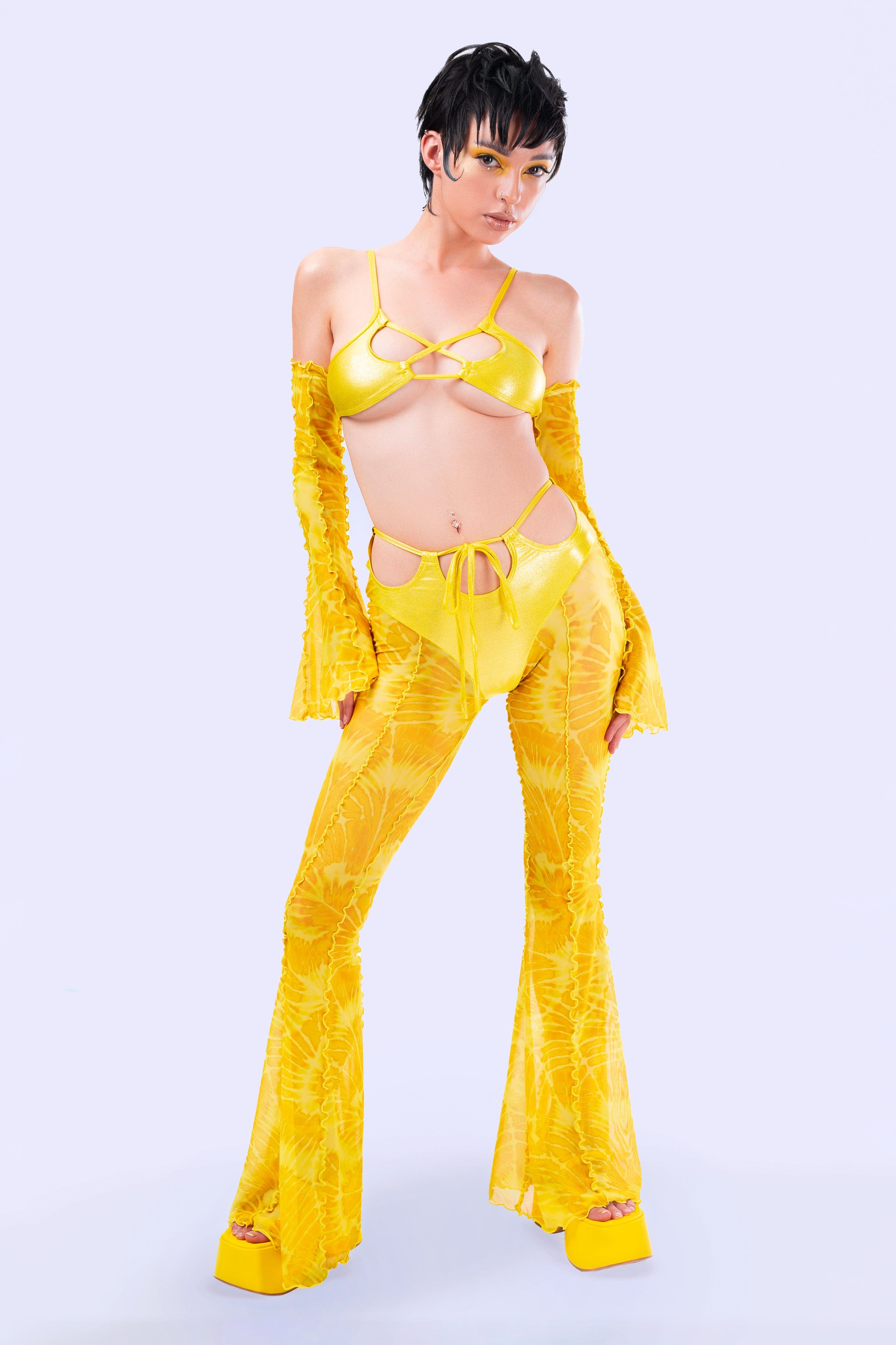 Buttercup Bikini Bell Bottom Pants Set - BADINKA