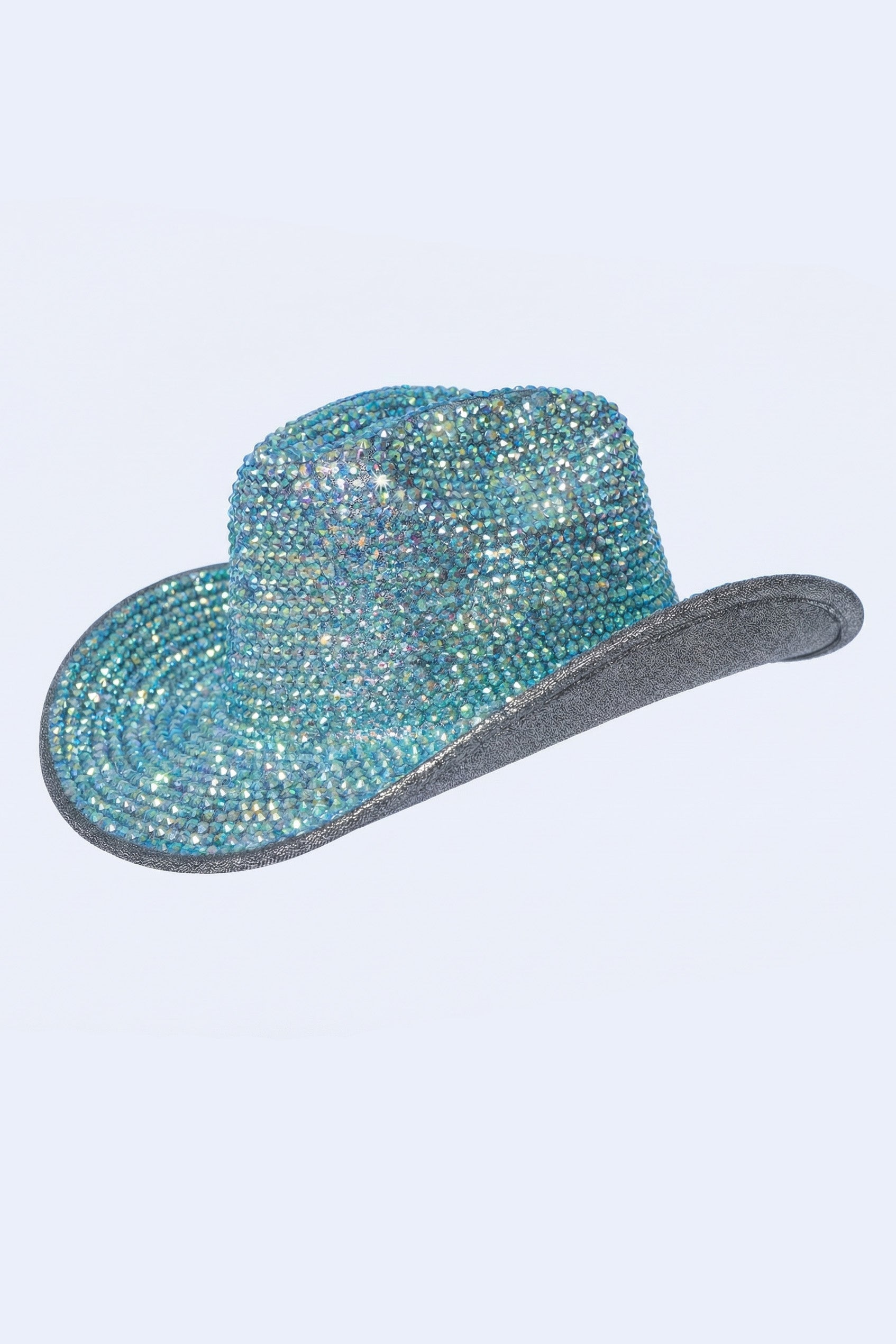 BADINKA Howdy Blue Bedazzeled Cowboy Hat Shiny