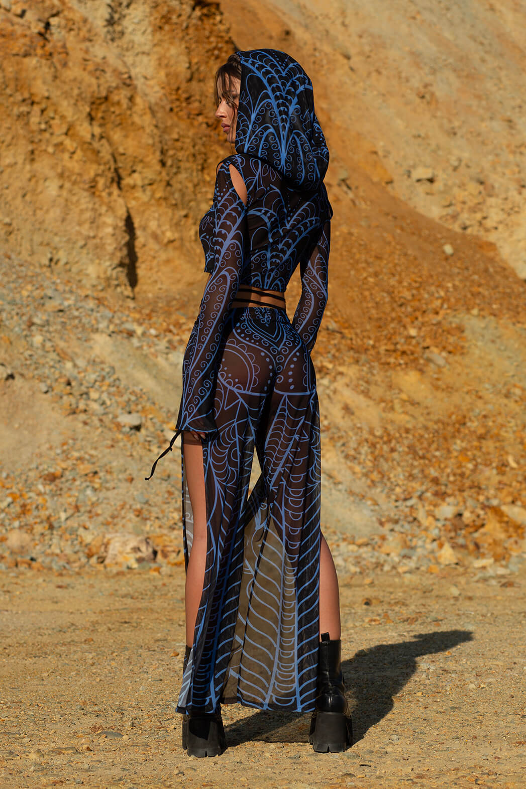 Blue Occult Slit Pants