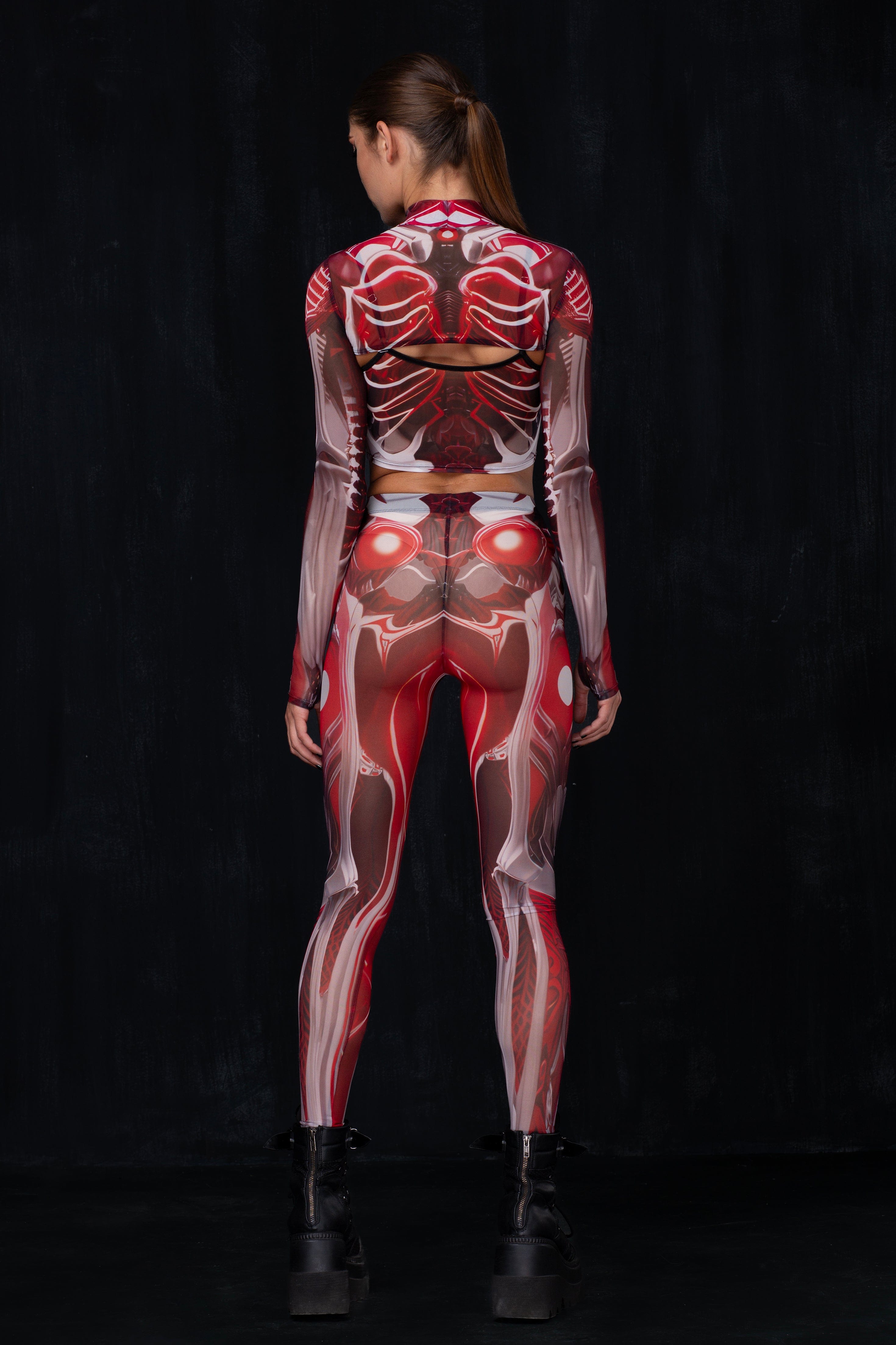 Crimson Skeleton 2 Piece Shrug Top