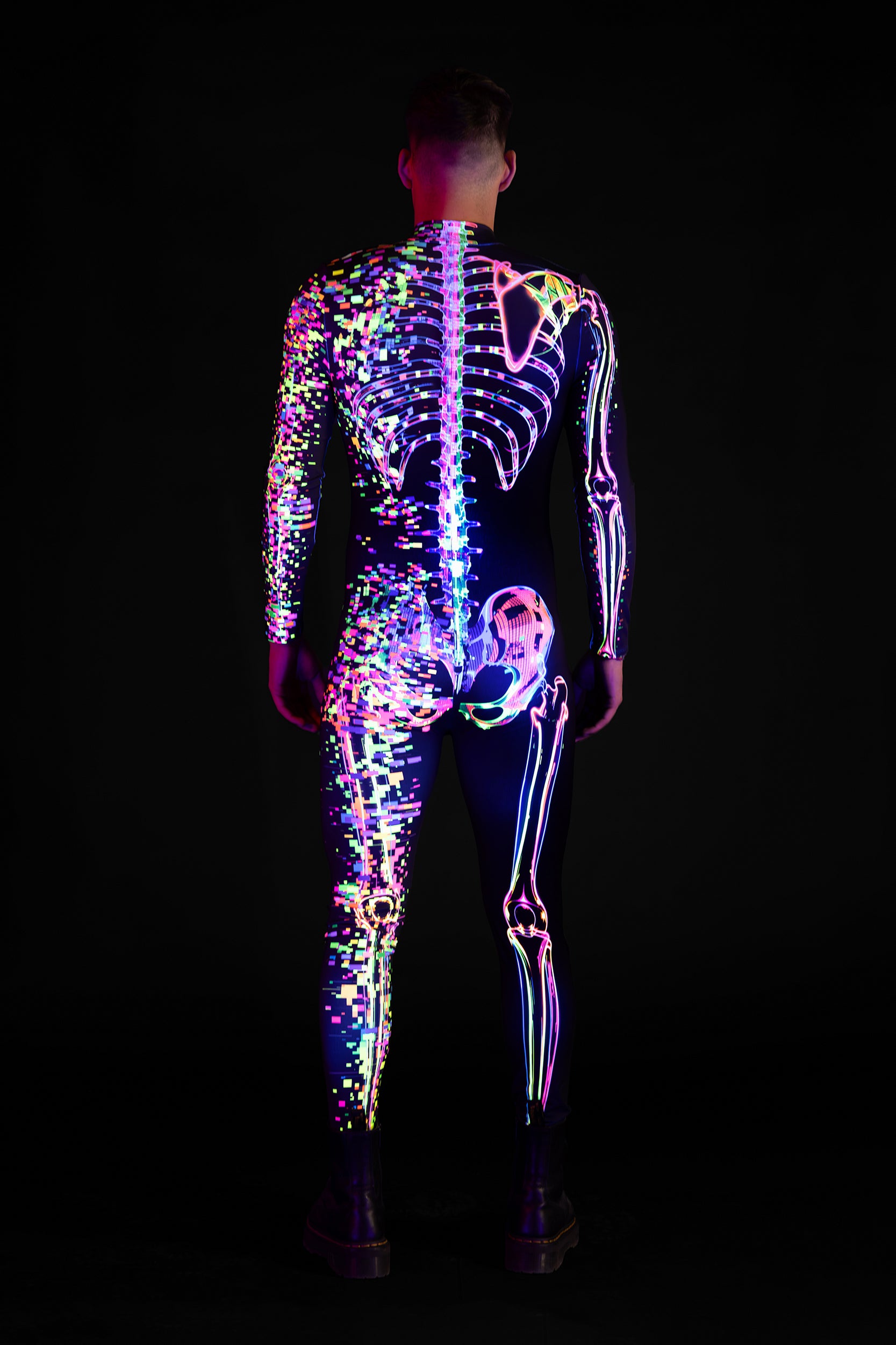 BADINKA Dead Pixel Male Costume Neon, spandex