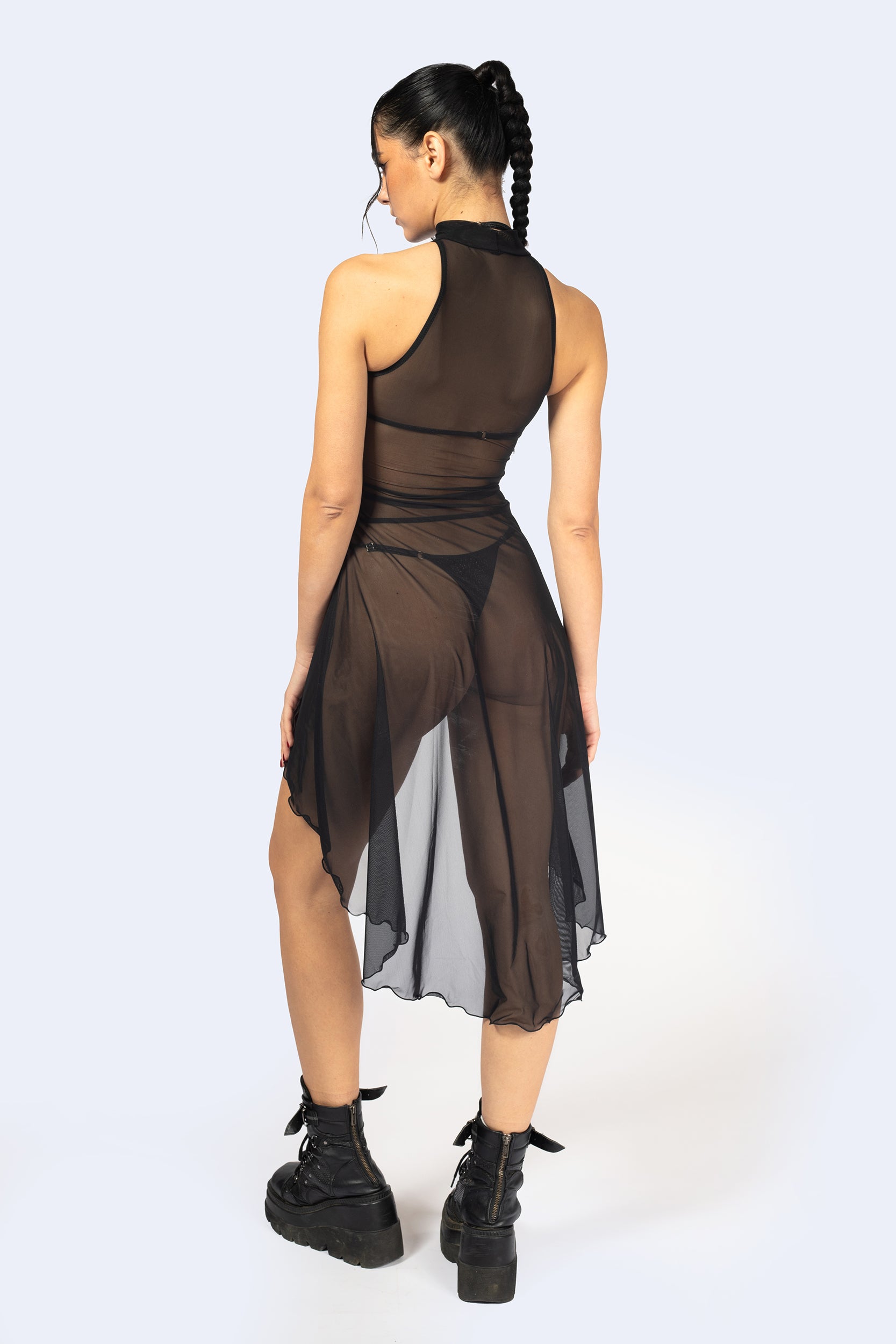 BADINKA Women Message Received Lace Up Bodice Dress