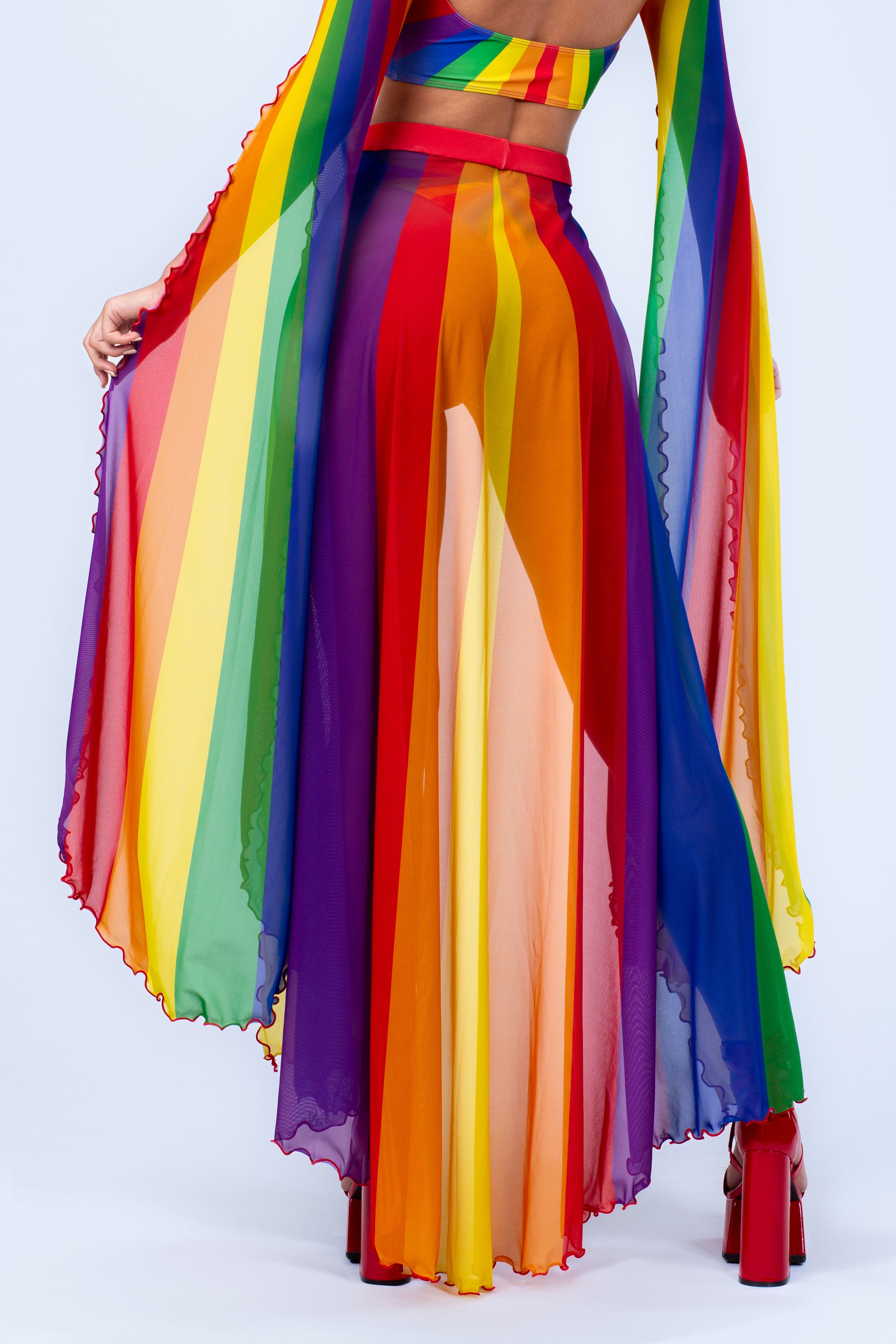 BADINKA Prism Feel Open Front Skirt Rainbow