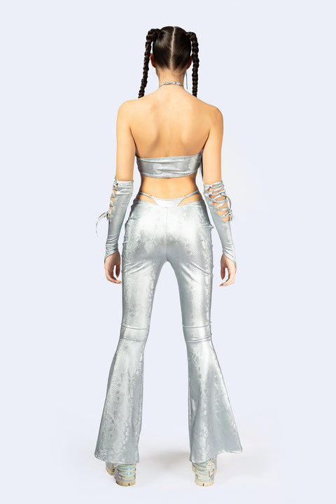 Hard To Get Lace Up Halter Top and Pants Set
