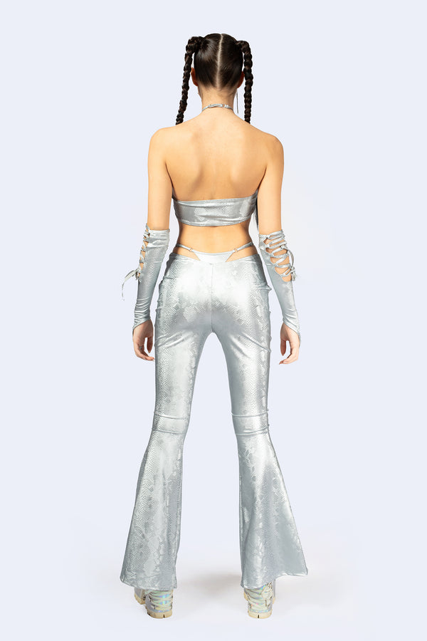 Hard To Get Lace Up Halter Top and Pants Set