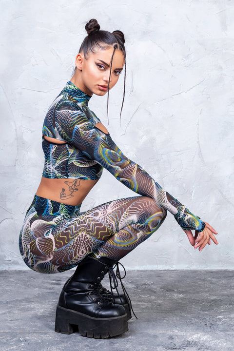 Vapor Trance Mesh 2 Piece Shrug Set