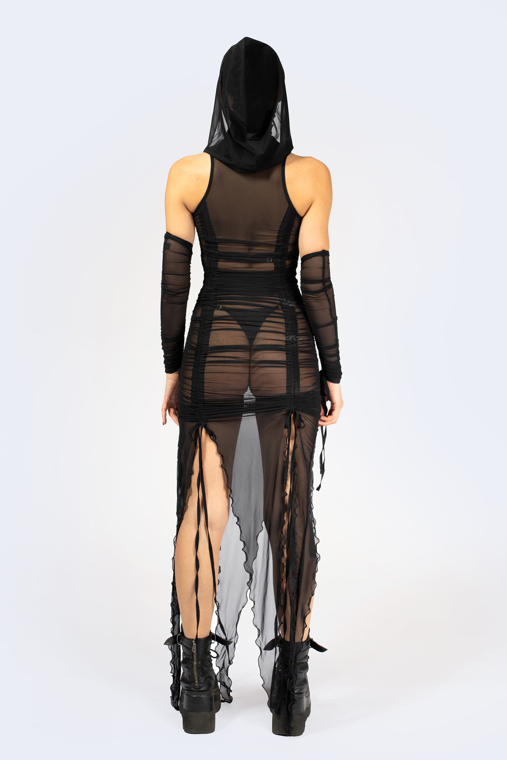 BADINKA Women Message Received Ruched Dress and Hood