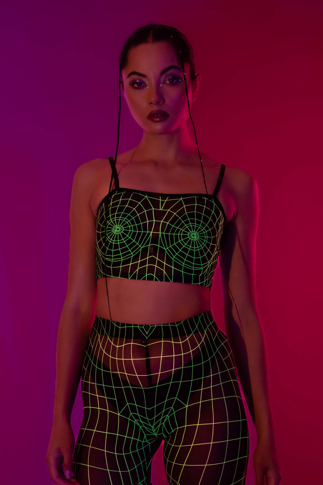 Space Fuel Mesh 2 Piece Shrug Top