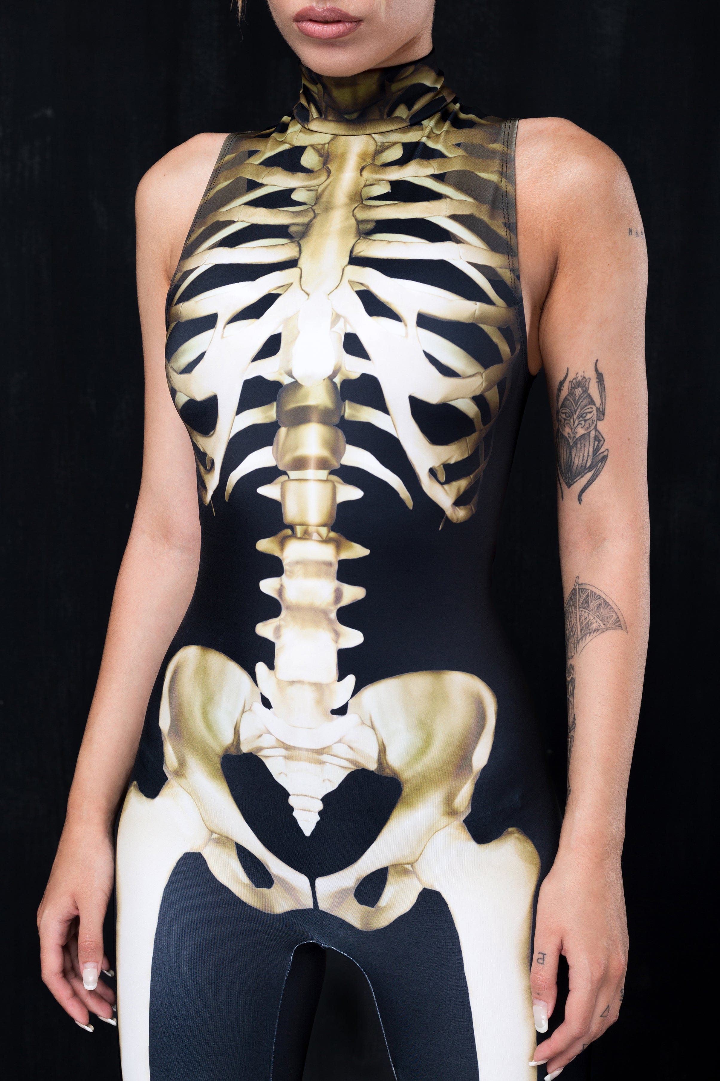 Graveyard Skeleton Sleeveless Costume - BADINKA