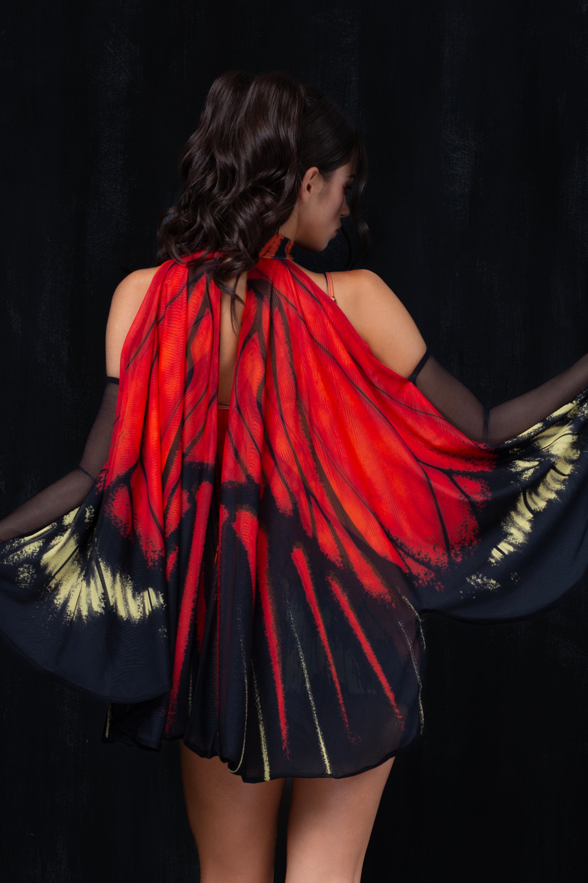 Flameburst V-Neck Dress