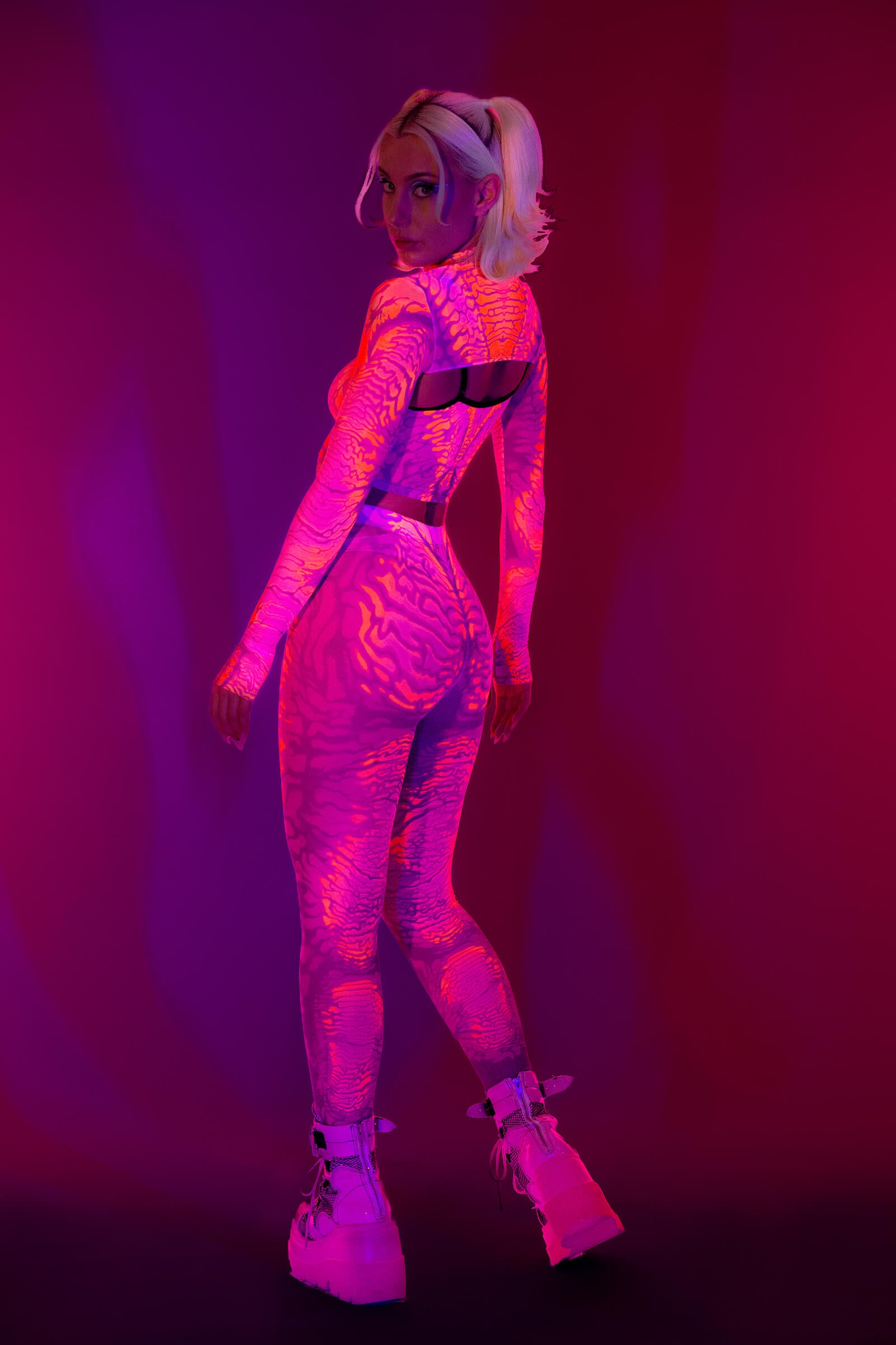 BADINKA In The Flesh Mesh Leggings Mesh, neon