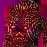 Neon Pulsar Flared Sleeve Bodysuit