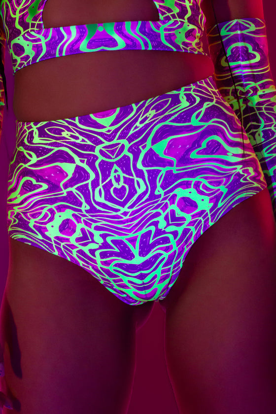 Neon Wavejumper Rave HW Shorts