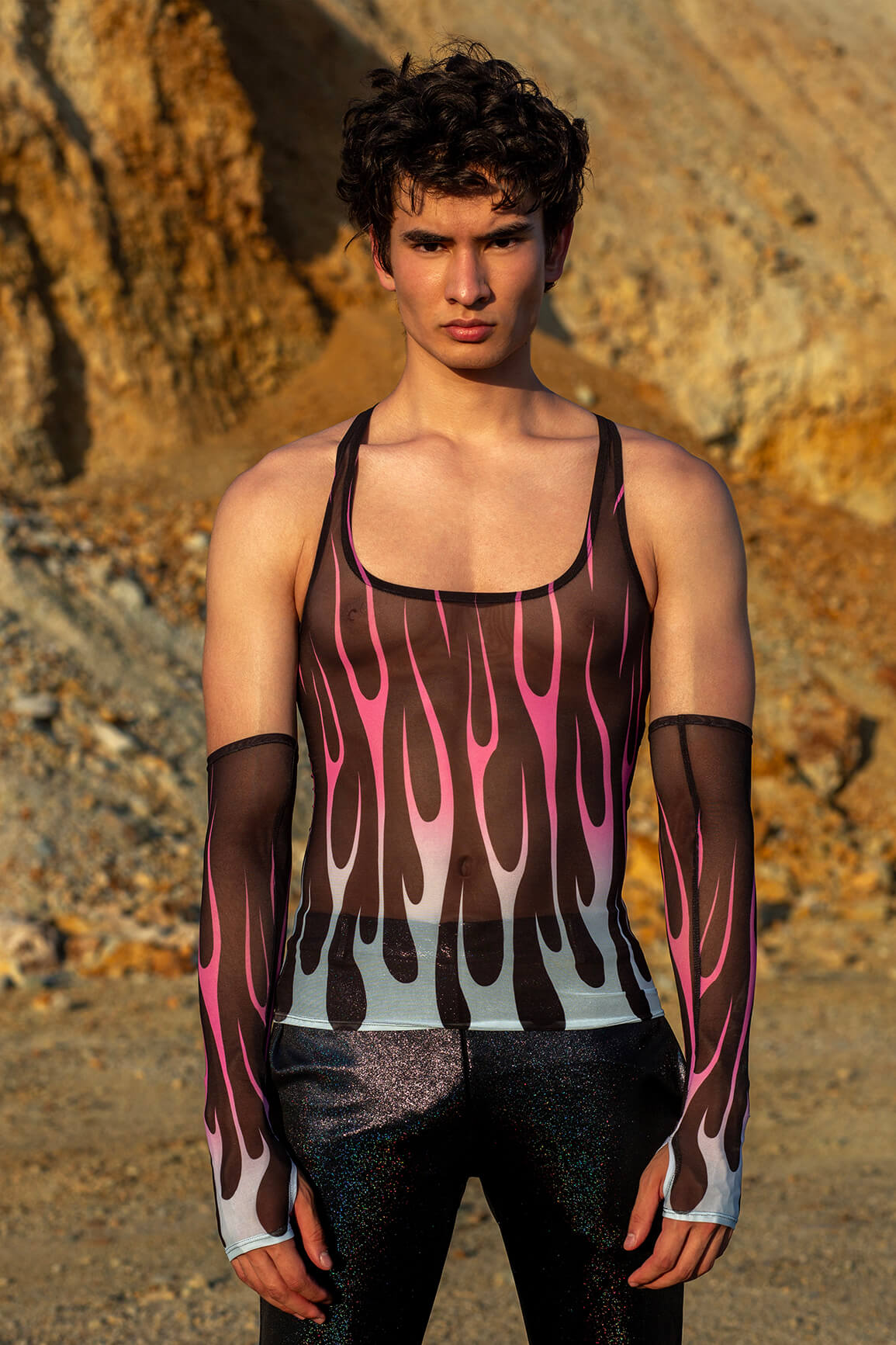 Firestarter Purple Male Mesh Tank Top