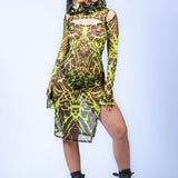 Distant Solace Mesh Hooded Dress