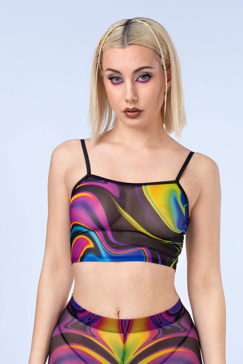 Space Fuel Mesh 2 Piece Shrug Top
