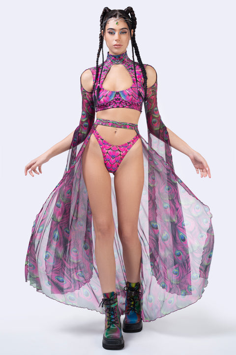 Mystic Peacock Magenta Maxi Sleeve Set