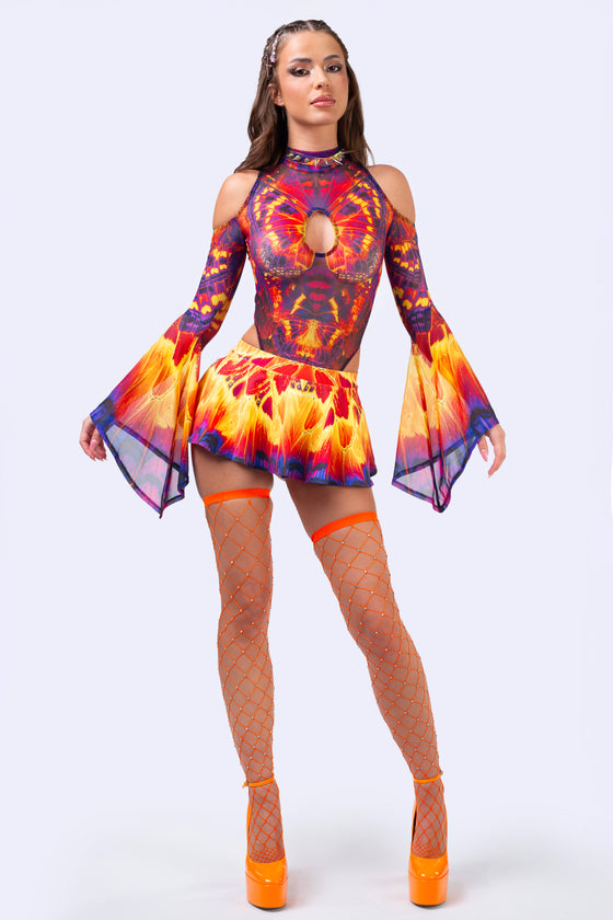 Solar Bloom Micro Skirt Set