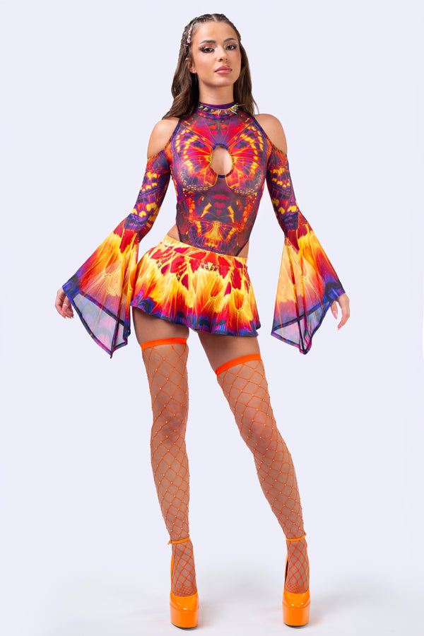 Solar Bloom Micro Skirt Set