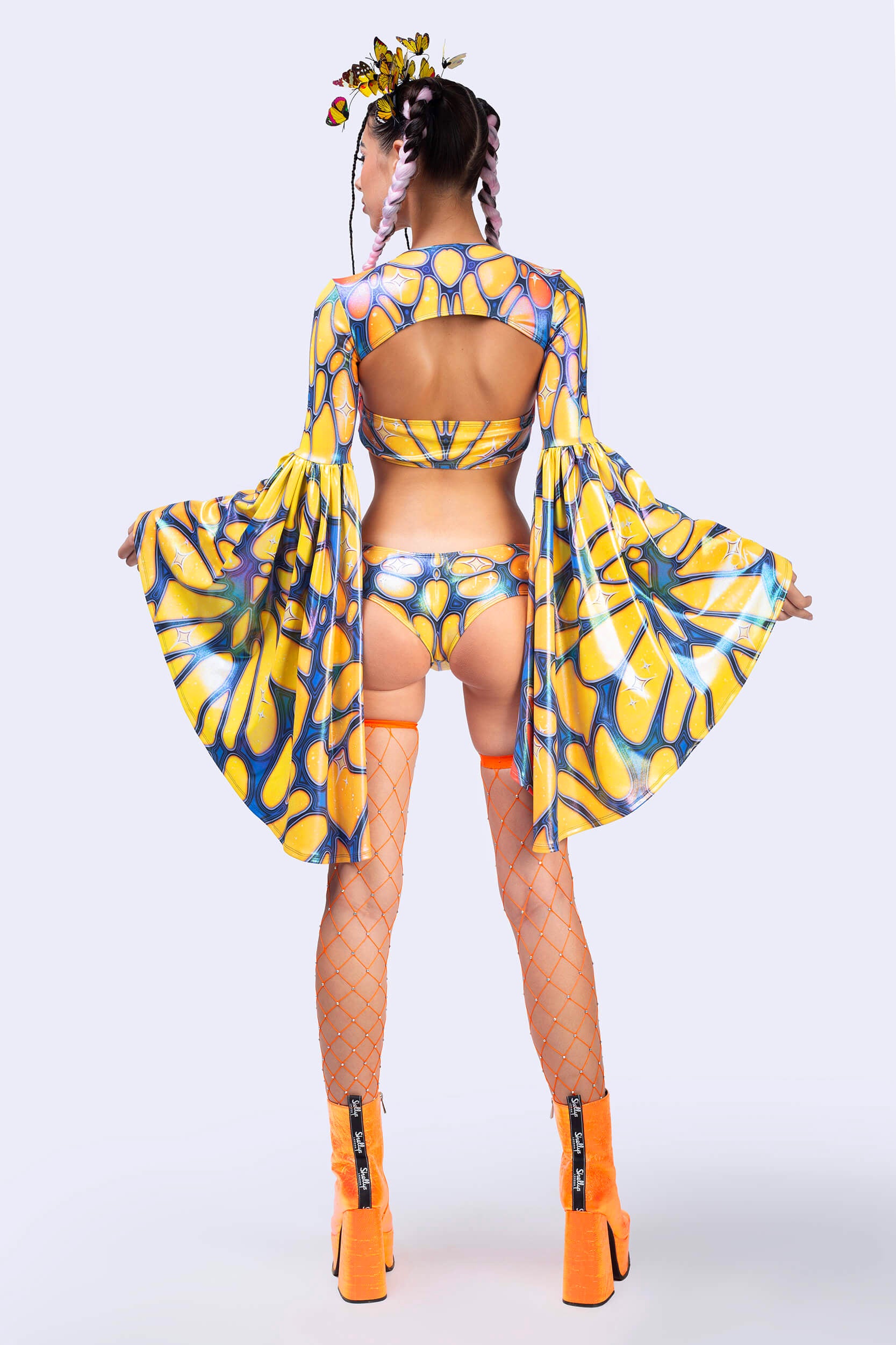 BADINKA Flight Risk Peachy 2-Piece Shrug Top Shiny