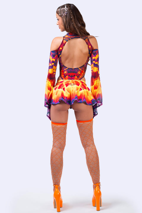 Solar Bloom Micro Skirt Set