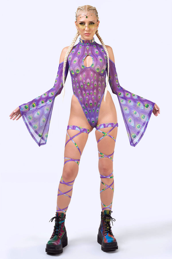 Flock Off Purple Flared Sleeve Bodysuit