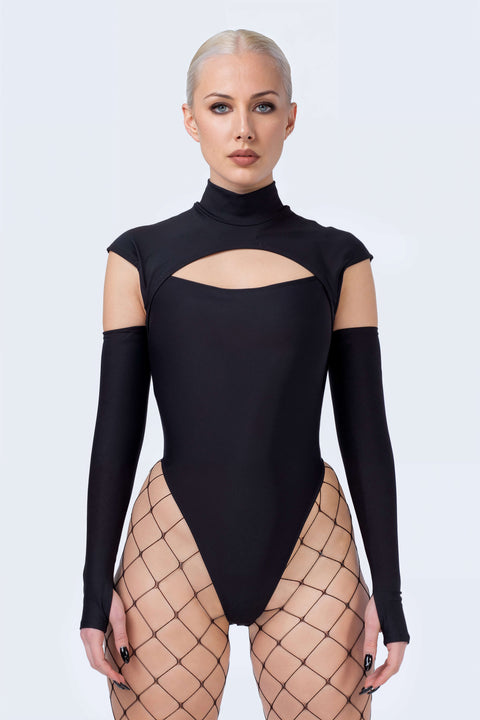 Back To Black Cutout Short Sleeve Bodysuit
