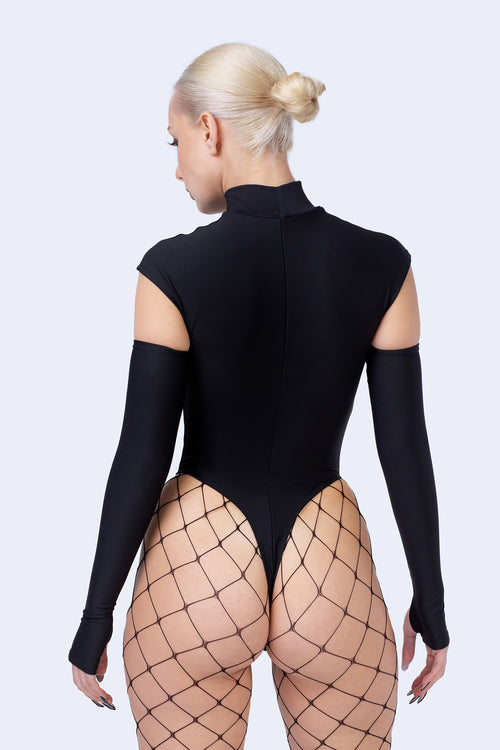 Back To Black Cutout Short Sleeve Bodysuit