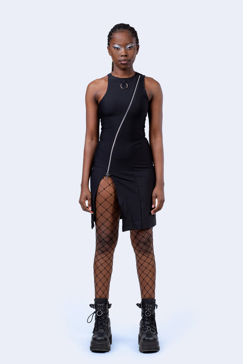 Moxie Reißverschluss-Schlitz Kleid