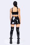 Dominatrix Criss Cross Top and Mini Skirt Set