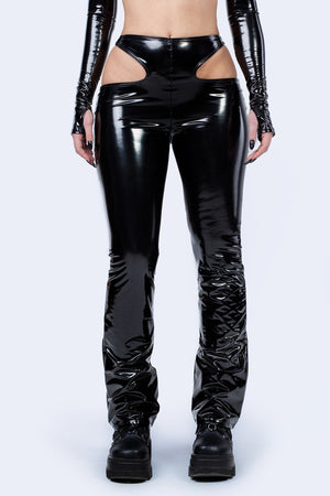 Dominatrix Cutout Vinyl Pants