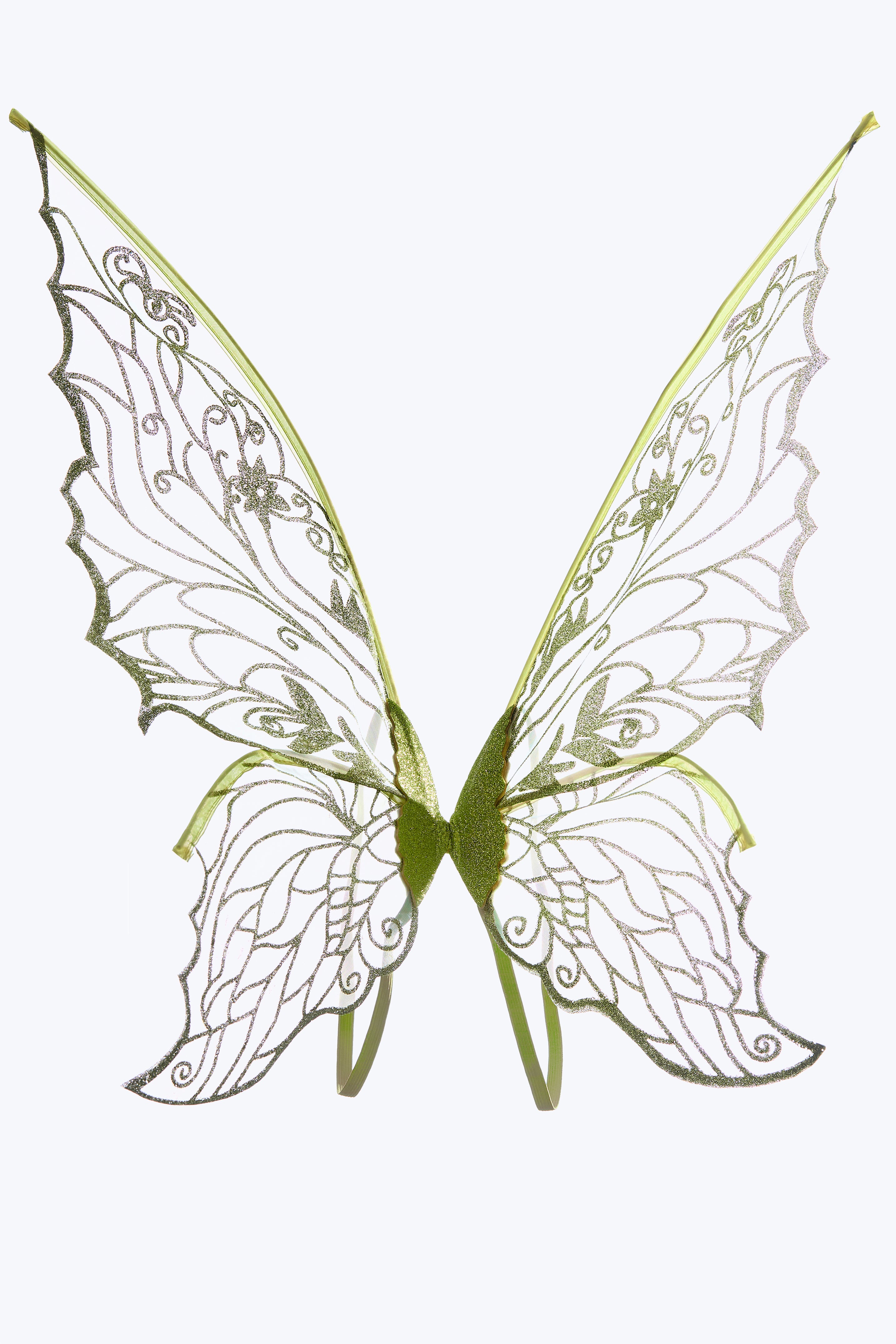 BADINKA Green Glitter Fairy Wings Halloween