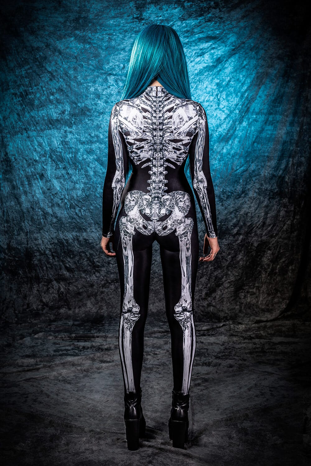 Diamond Skeleton Costume Bodysuit >> BADINKA